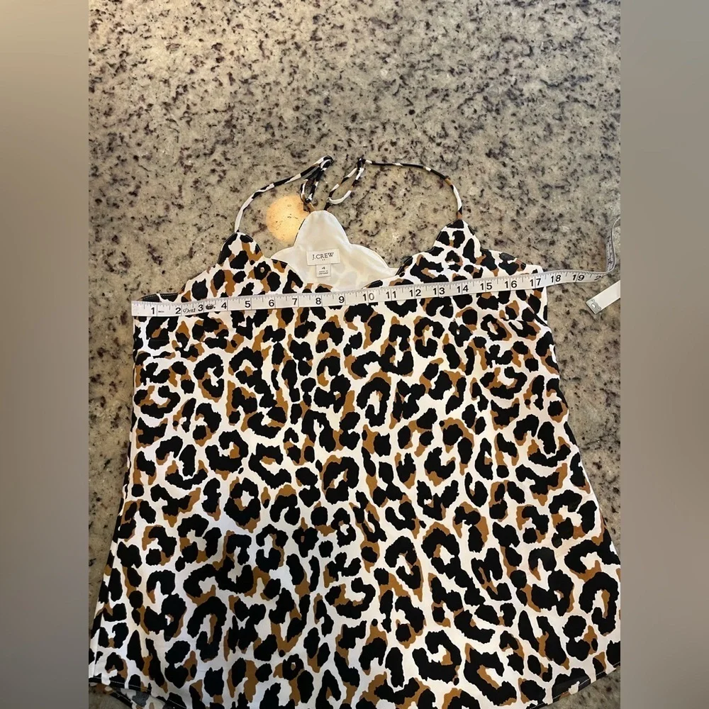 New J.Crew Leopard print scalloped hem Cami Top size 4